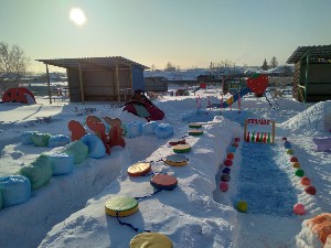Новые снежные постройки для детского сада